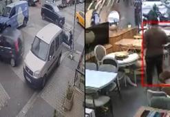 Ataşehir'de cipe çarpan otomobil restorandan çıkan müşterilerin arasına daldı; o anlar kamerada