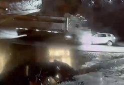 Tokat’ta kamyon ile otomobilin çarpıştığı kaza kamerada