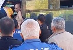 Gaziantep’te ceza yiyen sürücü kendini ve aracını yakmaya çalıştı