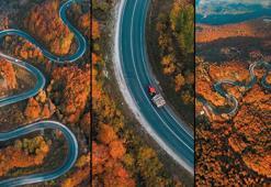 Domaniç Dağları'na uzanan 'kıvrımlı yollar'da sonbahar manzarası