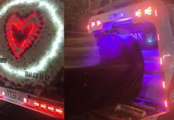 Çekiciyle doğum günü sürprizine 11 bin lira ceza; Araç 15 gün trafikten men edildi