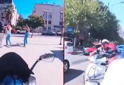 Motosikletiyle vatandaşları korkutarak kayda alan şüpheliye gözaltı