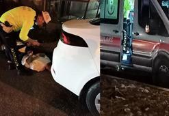 Sürücüsünün ‘dur’ ihtarına uymadığı otomobil polise çarptı