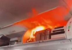 Yolcu uçağı, lityum bataryanın alev alması sonucu Şanghay'a acil iniş yaptı