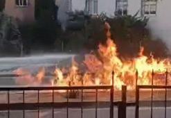 İnternet çalışması sırasında doğal gaz borusu zarar gördü; çıkan yangında 2 kişi yaralandı