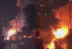 Küçükçekmece'de halı yıkama atölyesinde yangın