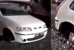 Avcılar'da otomobilin 4 lastiği ve ses sistemi çalındı