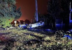 Takla atan otomobildeki 2 kişi yaralandı