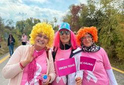 Kanseri yenen ve mücadele eden hastalardan 'pembe yürüyüş'