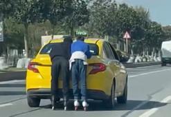 Maltepe'de patenle tehlikeli yolculuk kamerada