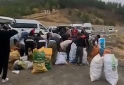 Arızalanan kamyonetindeki patatesleri ücretsiz dağıttı