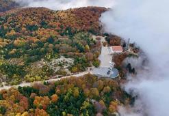 Sisle örtülü Uludağ’da sonbahar güzelliği dronla görüntülendi