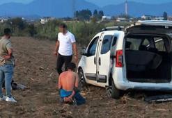 Cezaevi firarileri kaçarken araçlarıyla girdikleri tarlada yakalandı