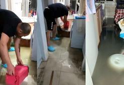 Avcılar’da sağanak yağış sonrası iki daireyi su bastı