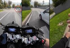 Önüne ani manevra yapan otomobilin dikiz aynasını kırdı