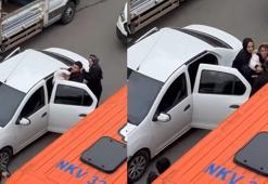 Sultanbeyli'de takip ettiği aracın önünü kesti; otomobilden indirdiği kadını darbetti