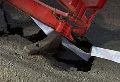 Kağıthane’de yol çöktü; zabıta ekibi önlem aldı