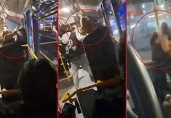 Otobüste, kadınların ‘yer kavgası’ kamerada