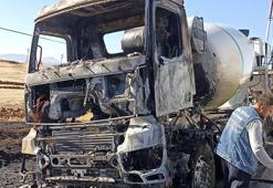 Gaziantep’te seyir halindeki beton mikseri yandı