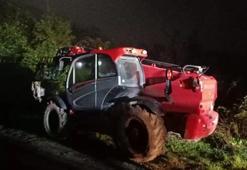 İş makinesi çalan 2 şüpheli yakalandı; hırsızlık kamerada