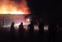 Amasya'da soğan deposu alev alev yandı