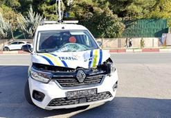 Polis otosunun çarptığı kadın, ağır yaralandı