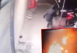 Gaziosmanpaşa'da iş yerine el yapımı patlayıcı ile saldırı kamerada