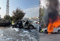Park halindeki otomobilde çıkan yangın diğer araca sıçradı