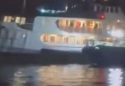 Beykoz'da vapur balıkçı ağlarına takıldı