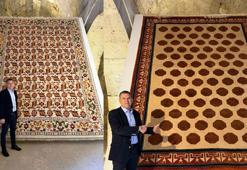 Yeniden dokunan Selçuklu halıları, Sultanhanı Kervansarayı'nda sergileniyor
