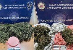 Araçtaki çarşafların içinden uyuşturucu çıktı