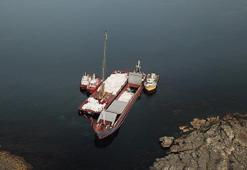 Kocaeli’de karaya oturan gemideki alçının tahliyesi için çalışma başlatıldı