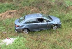 Beşiktaş'ta otomobil şarampole yuvarlandı