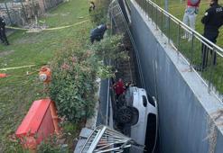 Bahçelievler'de 9 araca çarpan cip 5 metreden boşluğa düştü; sürücü yaralandı