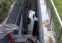 Bahçelievler'de 9 araca çarpan cip 5 metreden boşluğa düştü; sürücü yaralandı