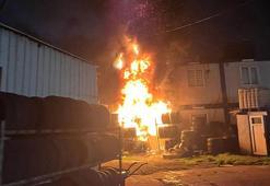 Başakşehir'de işçilerin ısınmak için yaktığı soba yangına neden oldu