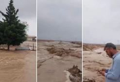 Mardin'de sağanak; dereler taştı, yollar göle döndü