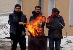 Erzurum'da kent merkezinde sağanak, yüksek kesimlerde kar