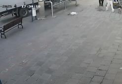 Ataşehir'de kamyonetin otobüs durağına daldığı anlar kamerada