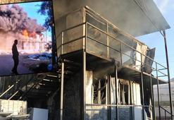 Antalya'da bahçe mobilyaları deposu alev alev yandı