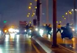 Beylikdüzü’nde D-100 yan yolda trafik kavgası kamerada