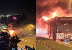 İzmir’de belediye otobüsünde yangın
