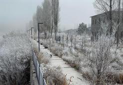 Ardahan’da sis ve kırağı etkili oldu