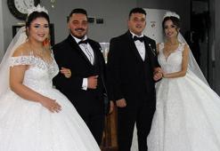 Babadan kalma geleneği yaşatıp, aynı gün evlendiler