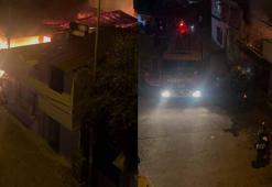 İki katlı prefabrik ev, yangında küle döndü