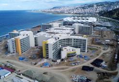 Yüz ölçümü genişleten denize nazır şehir hastanesi inşaatında hummalı çalışma