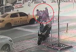 Yaya geçidinde dururken otomobilin arkasından vurduğu taksi, anne ile bebeğine çarptı