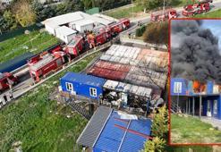 Üniversite kampüsündeki konteynerlerde çıkan yangın söndürüldü