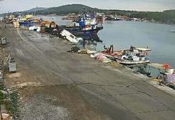 Didim'de kamyonetin denize uçtuğu anların görüntüleri ortaya çıktı