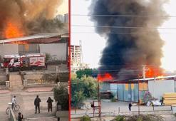 Antalya'da ahşap presleme ve üretme atölyesinde yangın